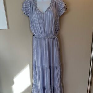 Old Navy Light Blue Striped Maxi Dress